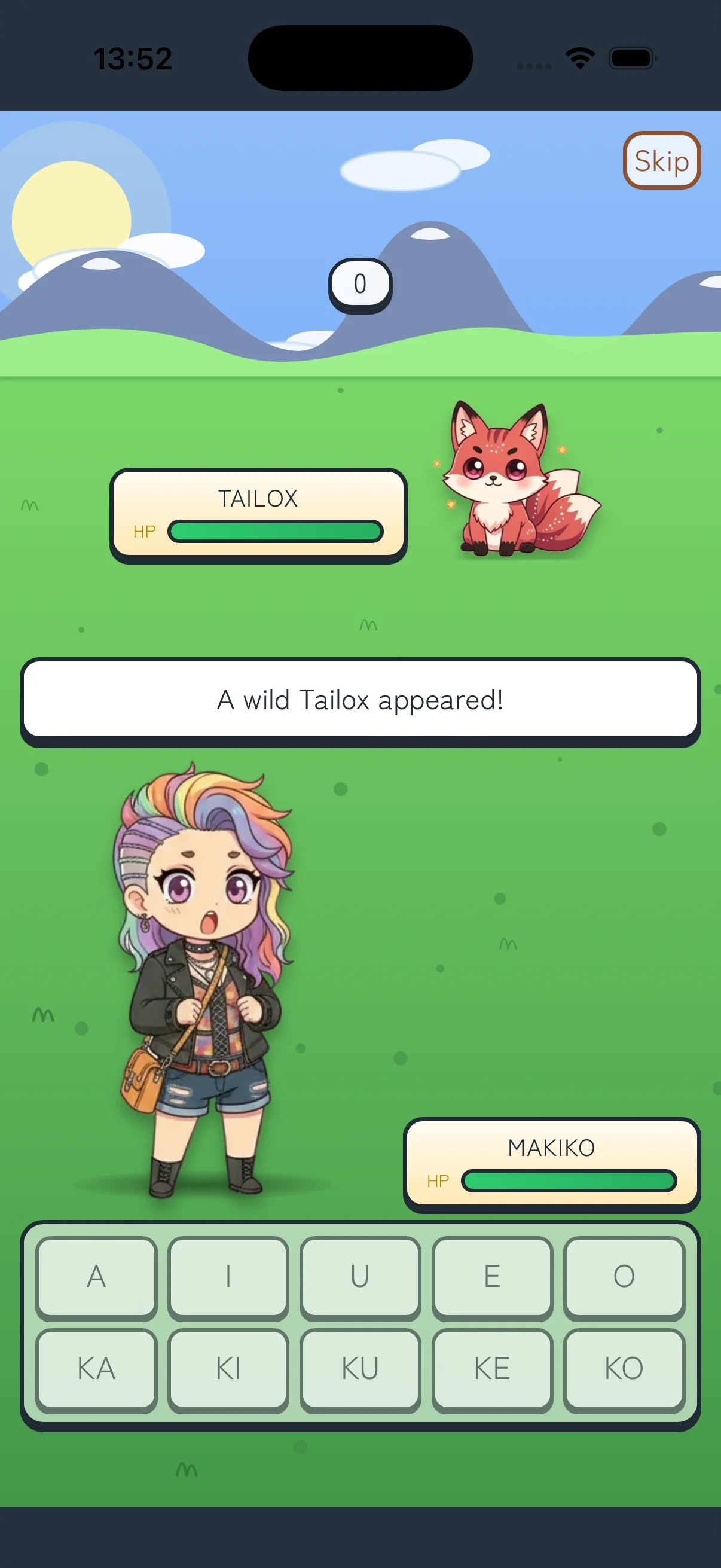Battle minigame screen