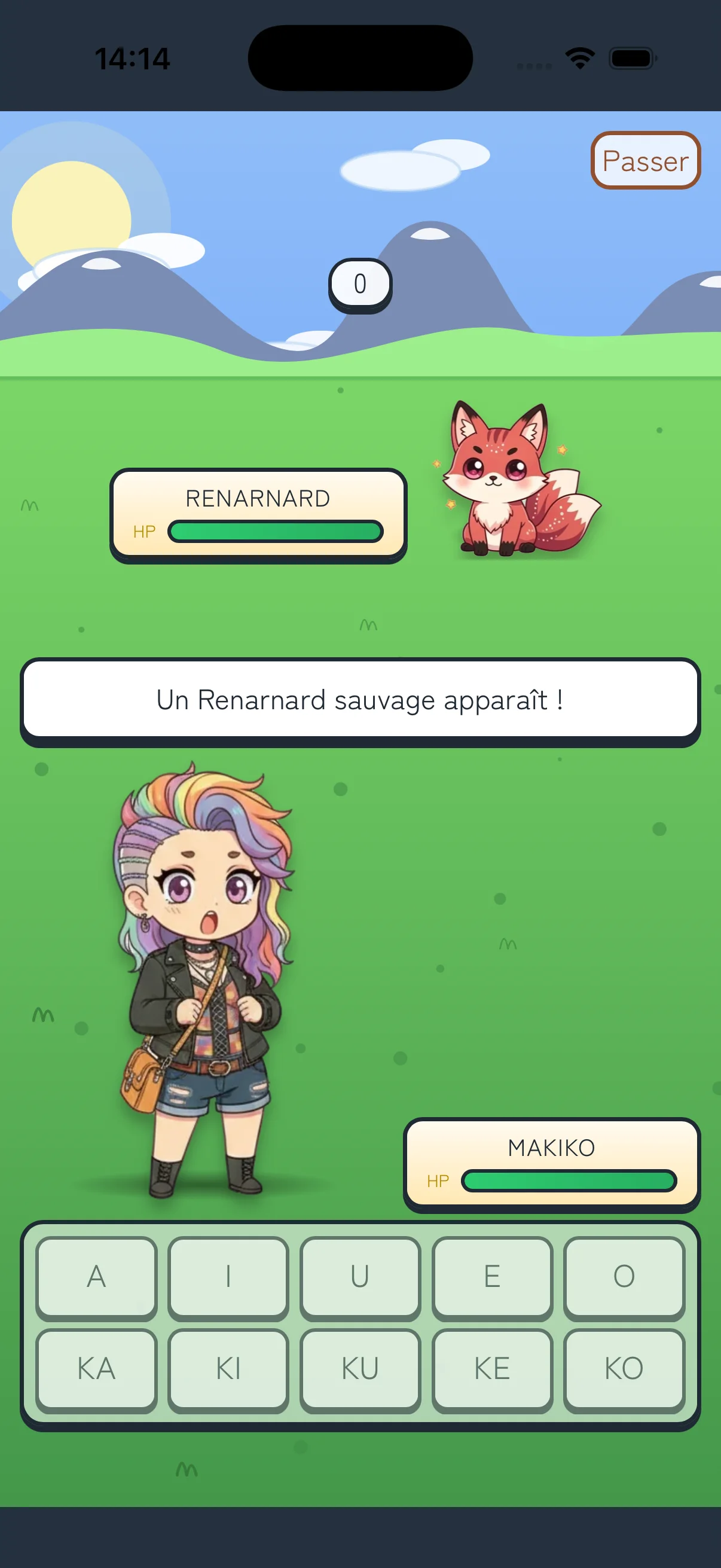 Battle minigame screen